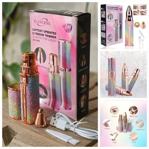 موزن ابرو و صورت رنگین کمانی شیور اکلیلی ماتیکی زنانه، شارژی و برقی دوکاره بلاولس